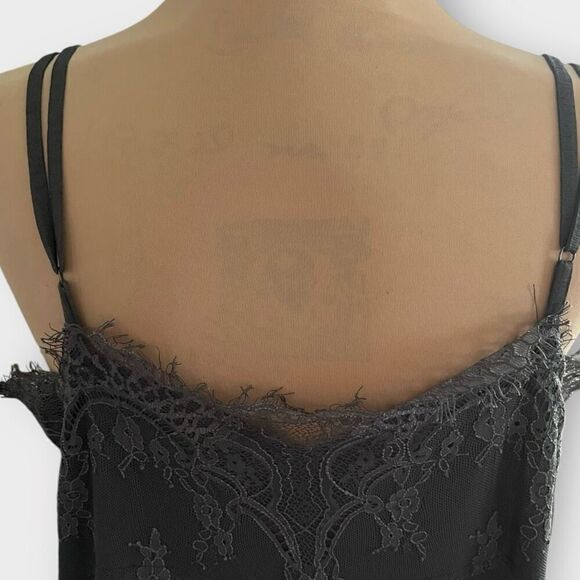 Willow Root Women’s Large Lace Trim Dark Gray Sleeveless Cami Camisole Top - Picture 5 of 8